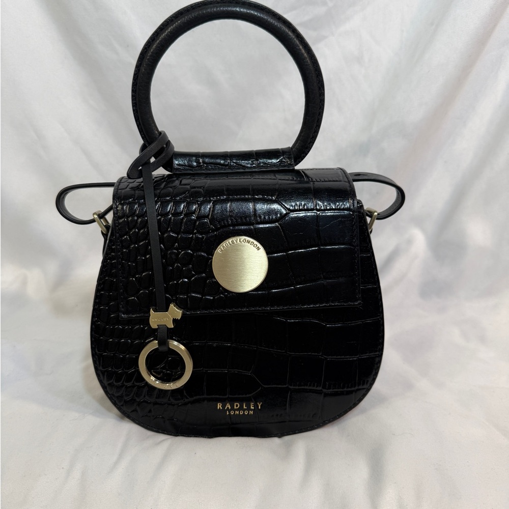 RADLEY LONDON Black Croc-Embossed Mini Bag
